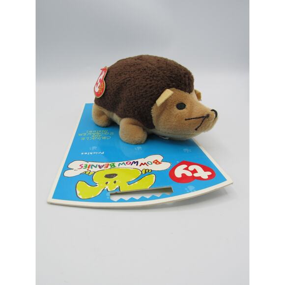 NEW Prickles the Hedgehog Bow Wow Beanies Ty 2006 Squeaker Crinkle 6 Inches - Picture 6 of 12
